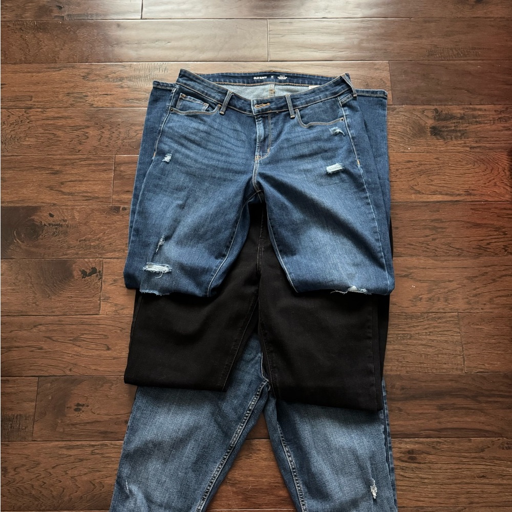 Distressed Blue Jeans
